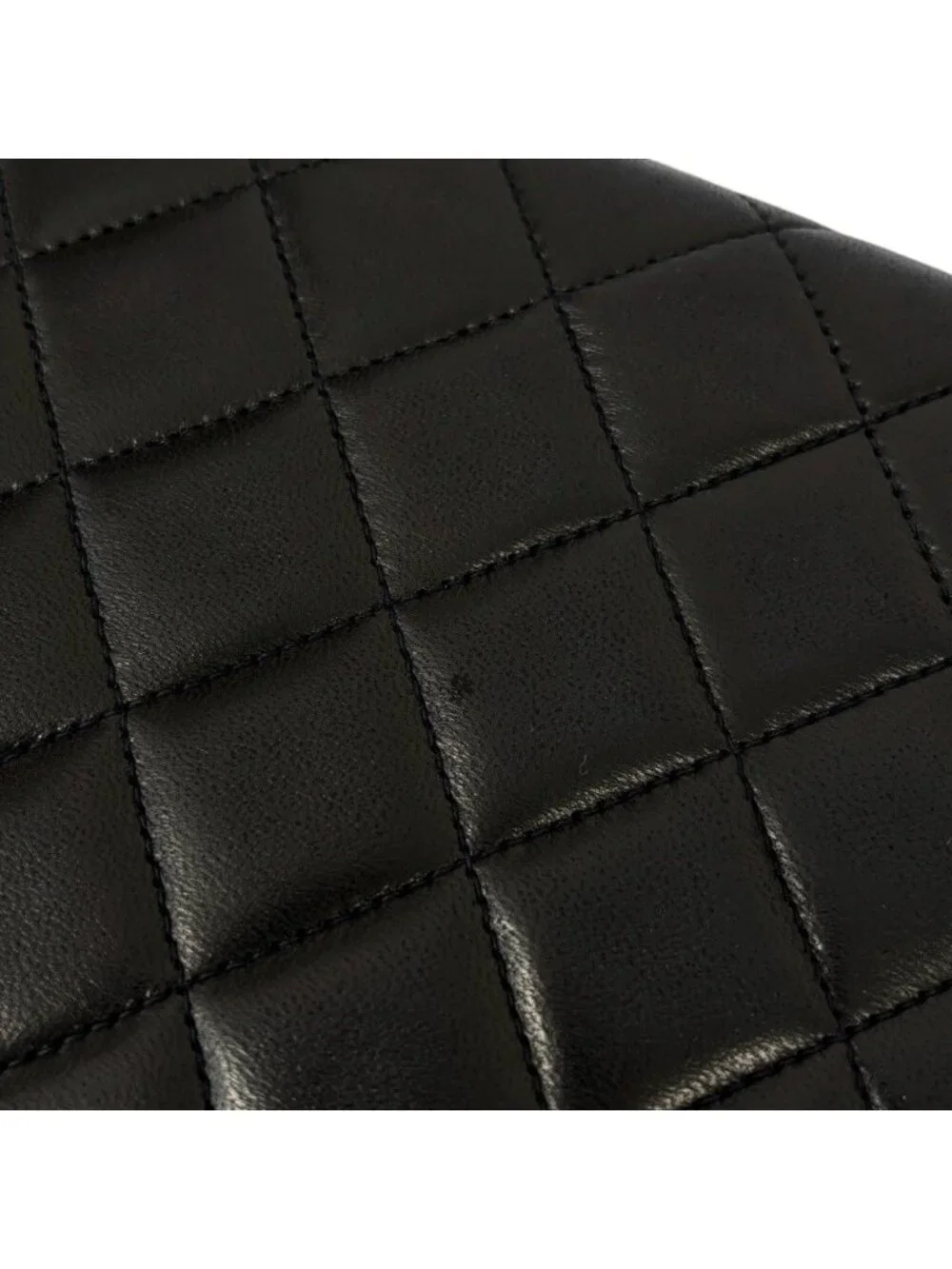 Chanel Quilted Lambskin Single Flap Chain Shoulder Bag Black